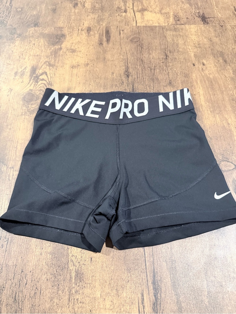 Nike Black Pro Logo Waistband Kids Shorts